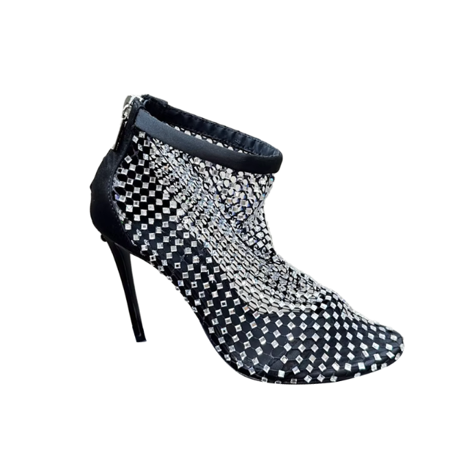 Diamante Mesh Ankle Boots