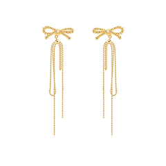 Bow Long Earrings - Pair