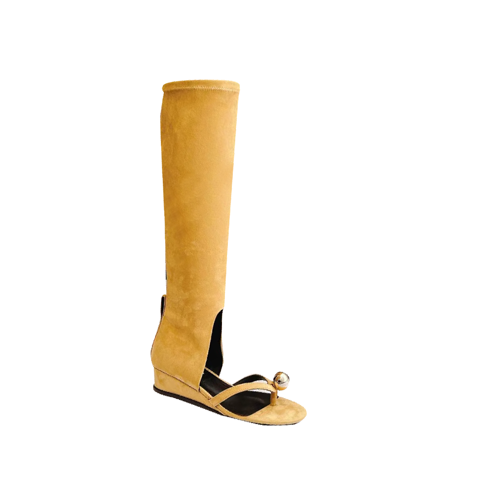 Ball Embellished Knee High Boots