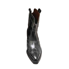 Leather Western Cowboy Ankle Boots