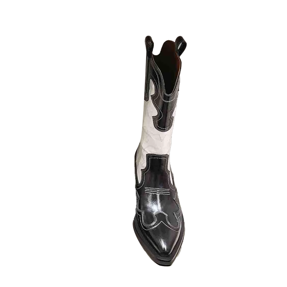 Leather Western Cowboy Knee High Boots