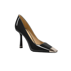 Metal-Plated Kitten Heel Pumps - 10cm