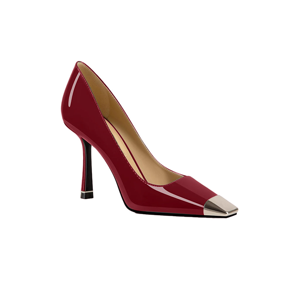 Metal-Plated Kitten Heel Pumps - 10cm