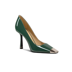 Metal-Plated Kitten Heel Pumps - 10cm