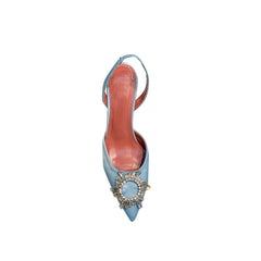 Diamante Embellished Satin Mid Heel Sandals - 8.5c