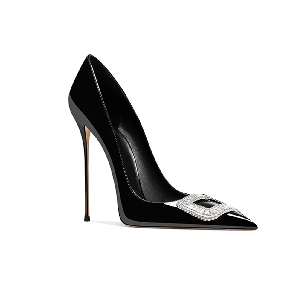 Diamante Buckled High Heel Pumps - 10cm