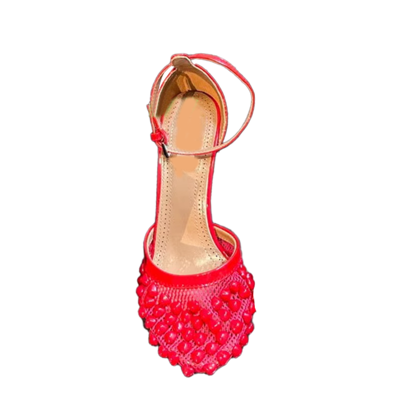 Mesh High Heel Sandals
