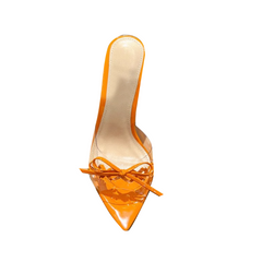 Bow PVC Mules Sandals