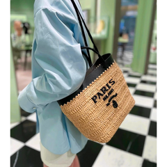 Letter Detailed Espadrilles Tote Bag