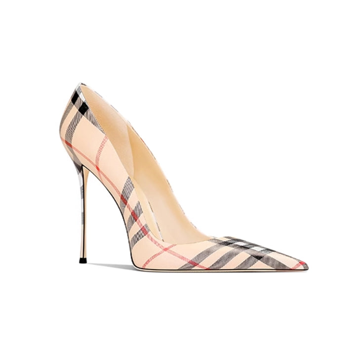 Striped Mid Heel Pumps - 8cm