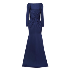 Ruffled Hem Evening Dress Gown