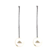 Diamante And Pearl Earrings - Pair