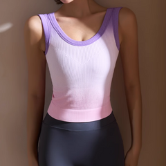 Yoga Pilates Gradient Color Fitted Sports Bra