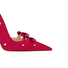 Diamante Mid Heel Pumps - 8cm