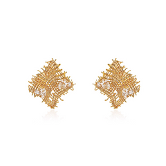 Diamante Braided Earrings - Pair