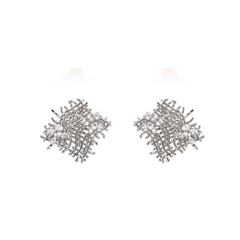 Diamante Braided Earrings - Pair