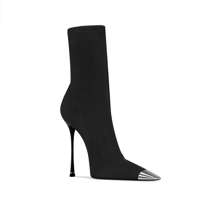 Metal-Plated Ankle Boots - 10cm