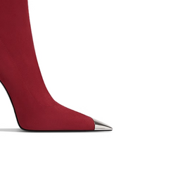 Metal-Plated Ankle Boots - 8cm