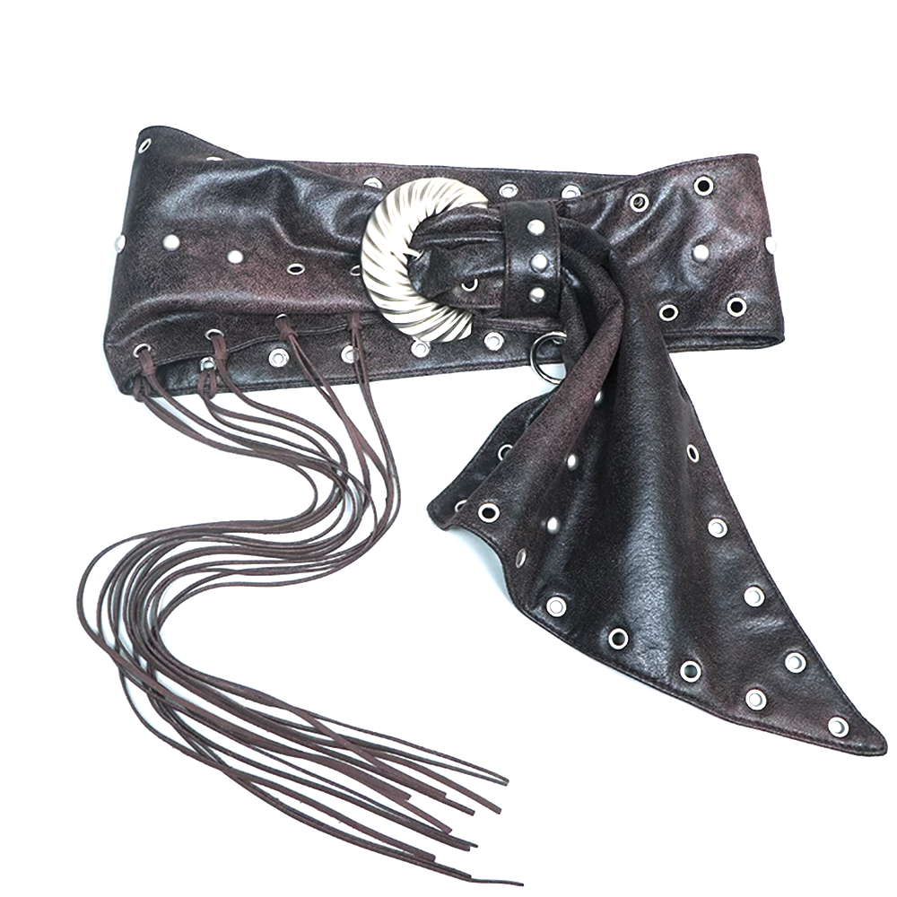 Studded And Fringed Girdle Belt
