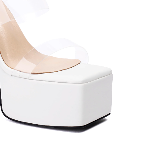 PVC Platform Mules Sandals