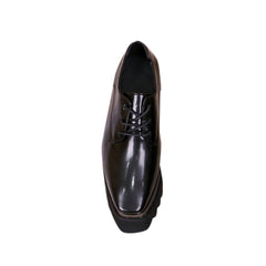 Lace Up Leather Oxford Platform Sneakers