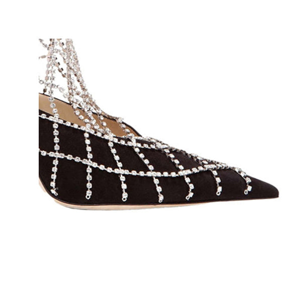 Diamante Fringed High Heel Sandals - 9cm