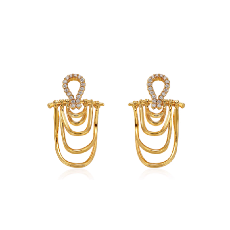 Diamante Multi-Layers Earrings - Pair