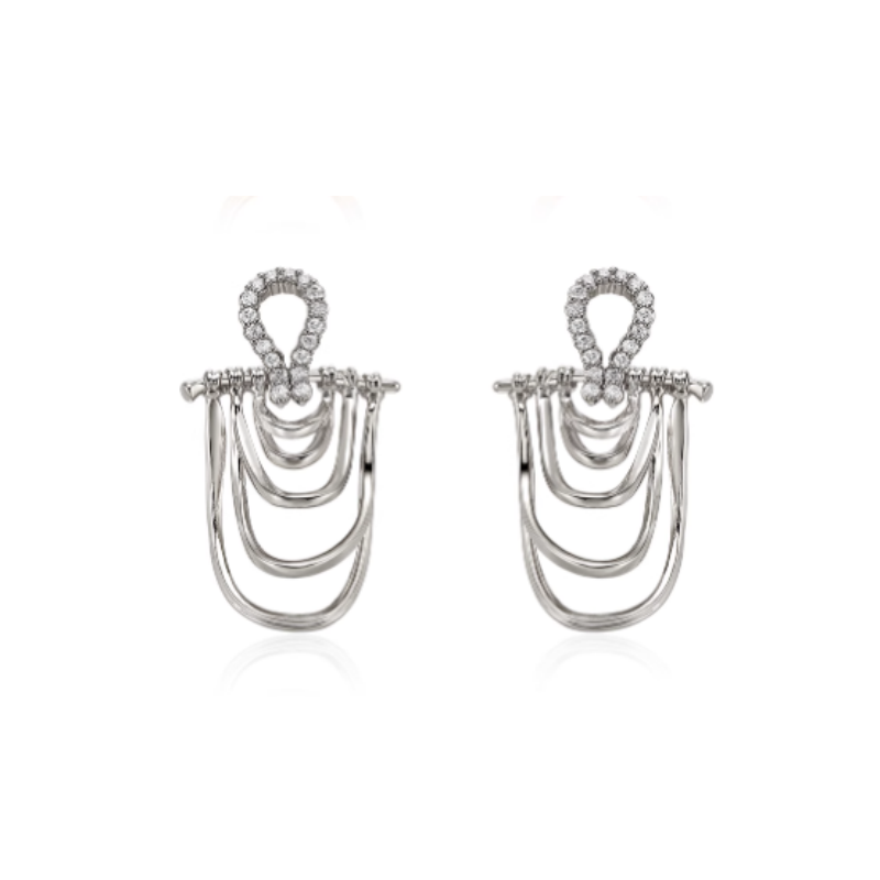 Diamante Multi-Layers Earrings - Pair