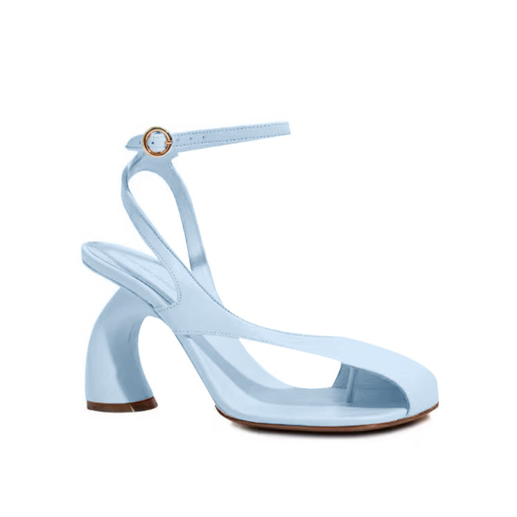 Ankle Strap Curved Heel Sandals