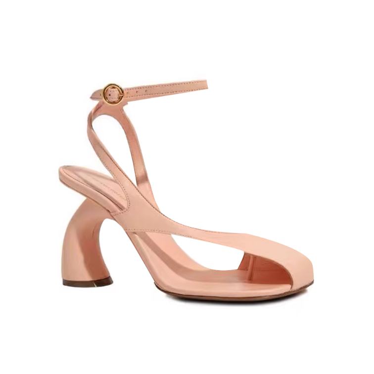 Ankle Strap Curved Heel Sandals