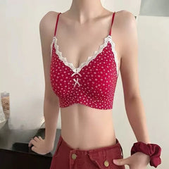 French Floral Women Vest Wireless Bra