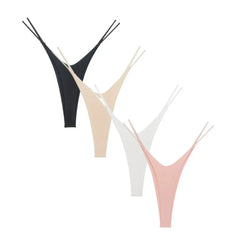 2PCS Sexy High Cut Double-layer Cotton Thong