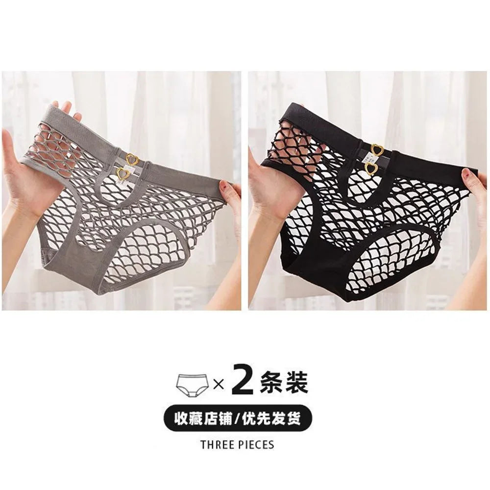 2PCS Women Sexy Fishnet Underwear