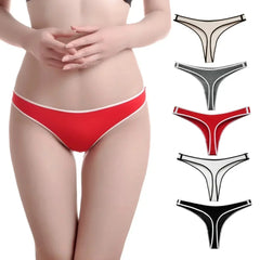 2Pcs Low Waist Women's Seamless Cotton Thong