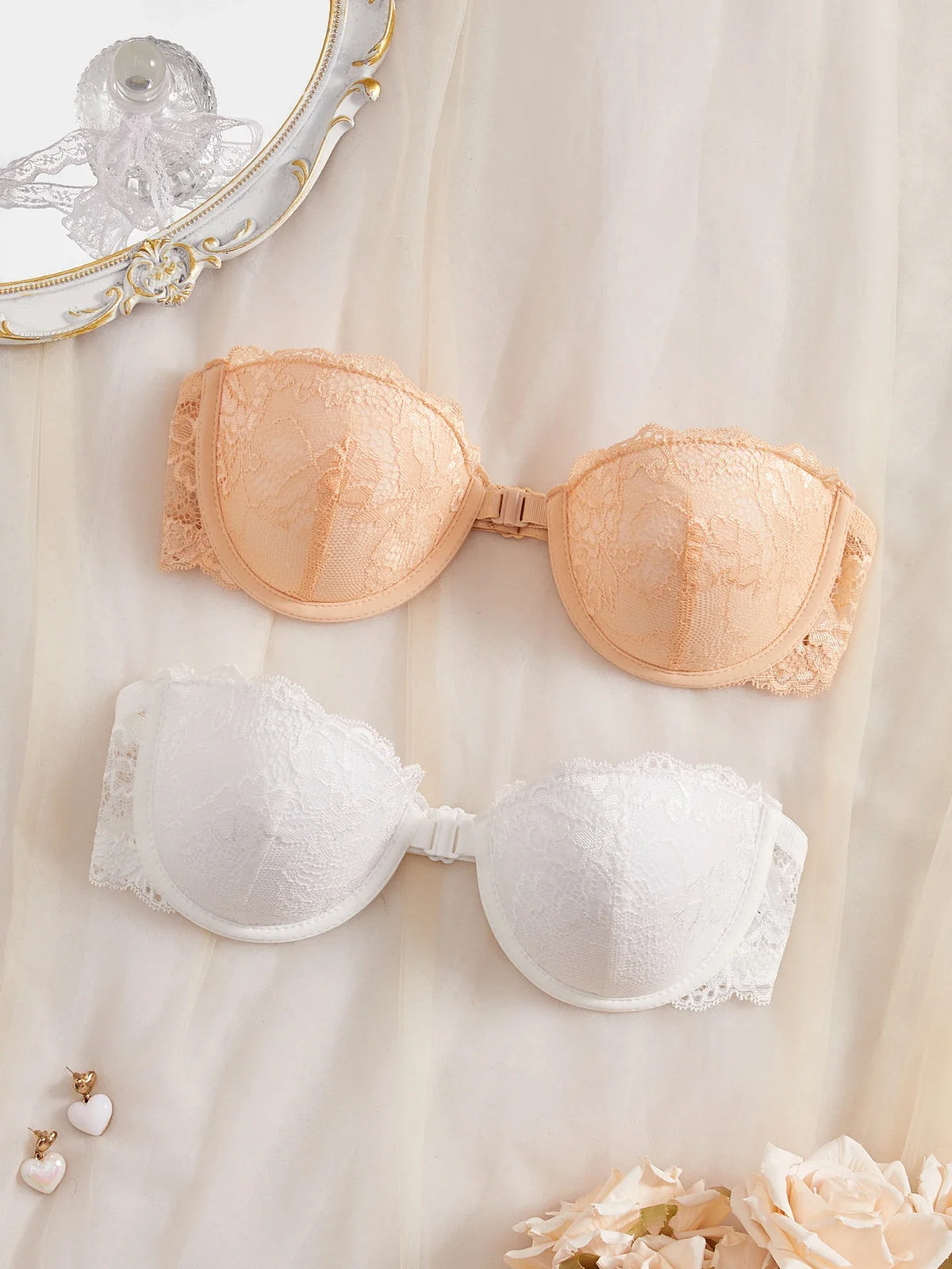 2Pcs/Set Sexy Women's Strapless Bra
