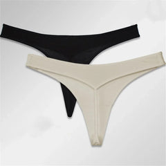 2Pcs Solid Nude Seamless Thong