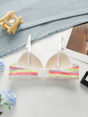 3 Pack Women Rainbow Striped Bra