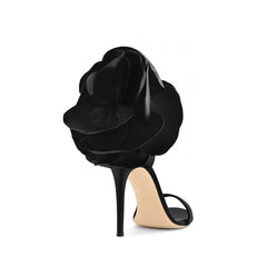 Flower Embellished High Heel Sandals - 9.5cm