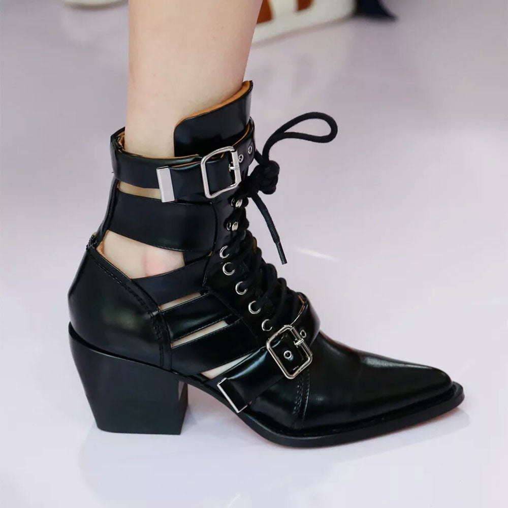 Cut Out Biker Ankle Western Cowboy Boots