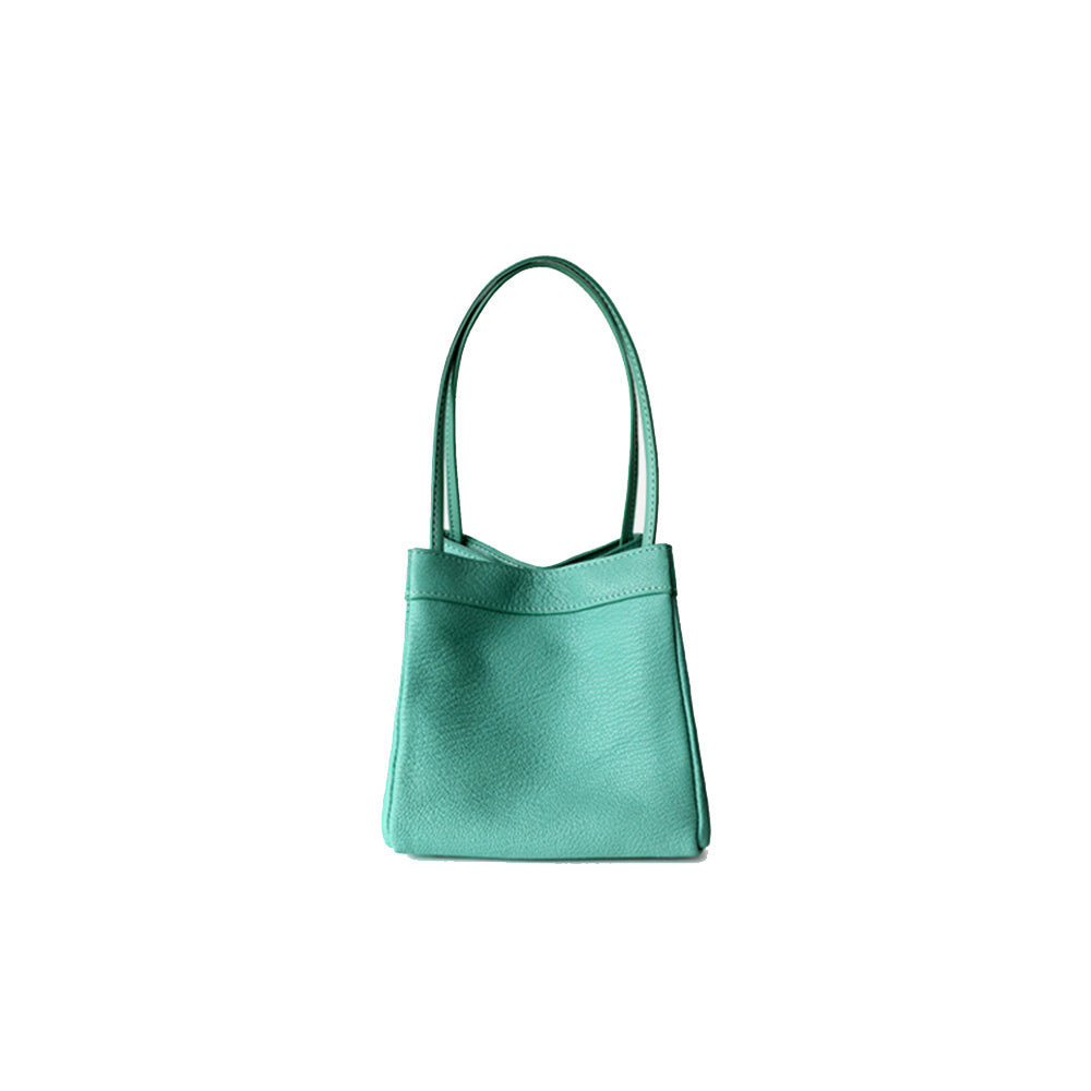 Leather Trapeze Tote Bag