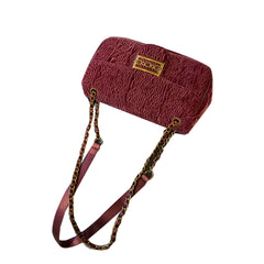 Metal Lock Velvet Cross Body Bag