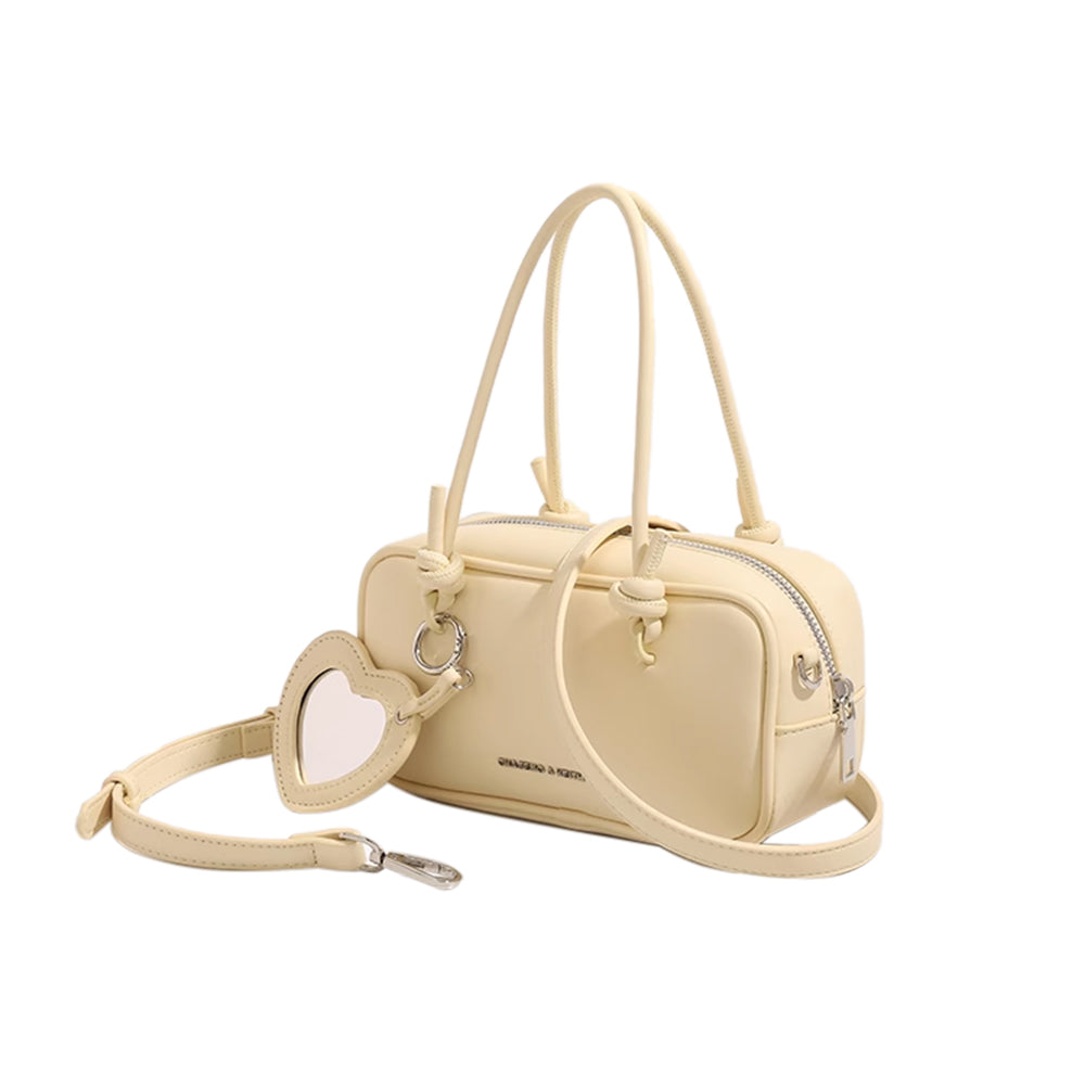 Heart Detailed Leather Tote Bag