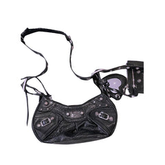Buckled Leather Cross Body Bag - Large
