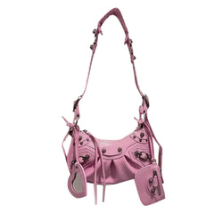 Buckled Leather Cross Body Bag - Large