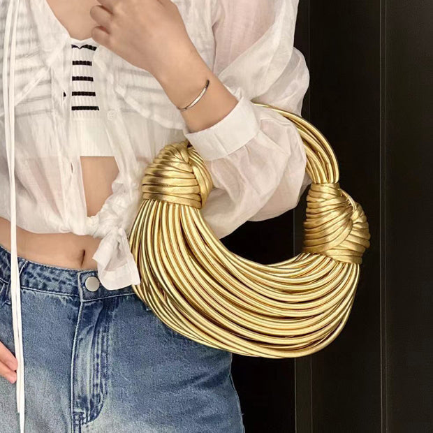 Knotted Leather Tote Bag
