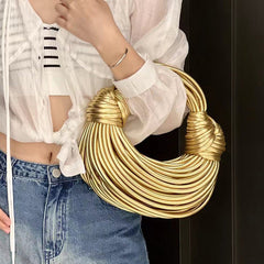 Knotted Leather Tote Bag