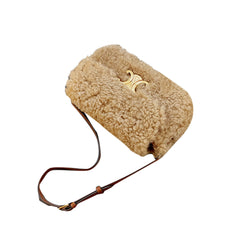 Metal Lock Fur Cross Body Bag