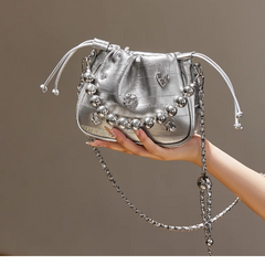 Diamante And Pearl Cross Body Bag