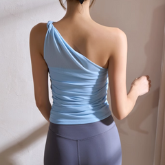 Yoga Pilates One-Shoulder Fitted Sports Bra