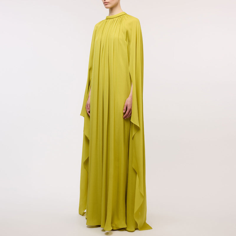 Fold Detailed Maxi Evening Dress Gown